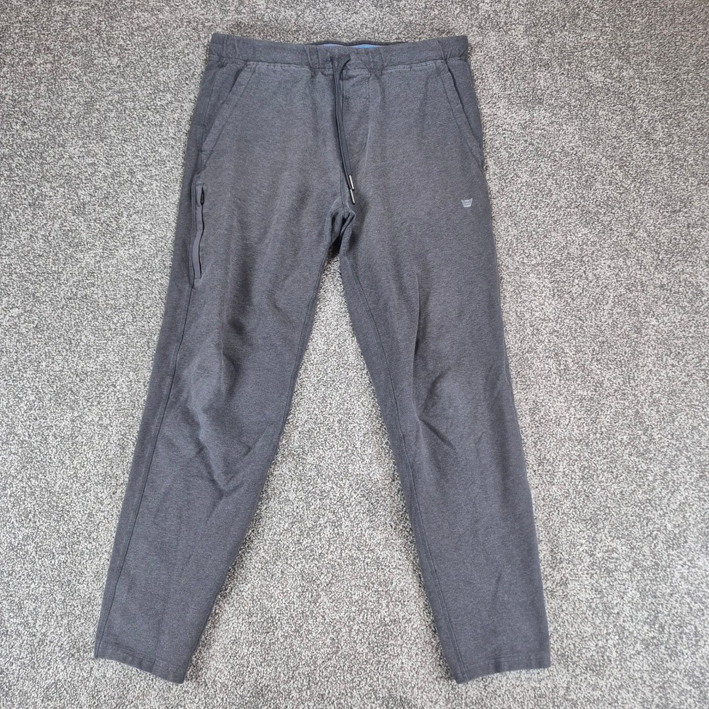 Mack Weldon Ace Sweatpants Mens Medium Gray Joggers Cotton Zip Pocket